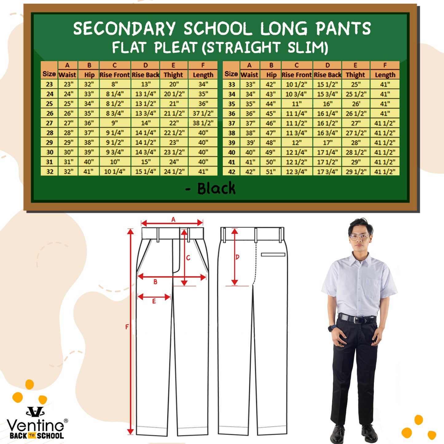 Seluar Panjang Hijau Sekolah Menengah Cutting Slim (SELUAR SAHAJA)