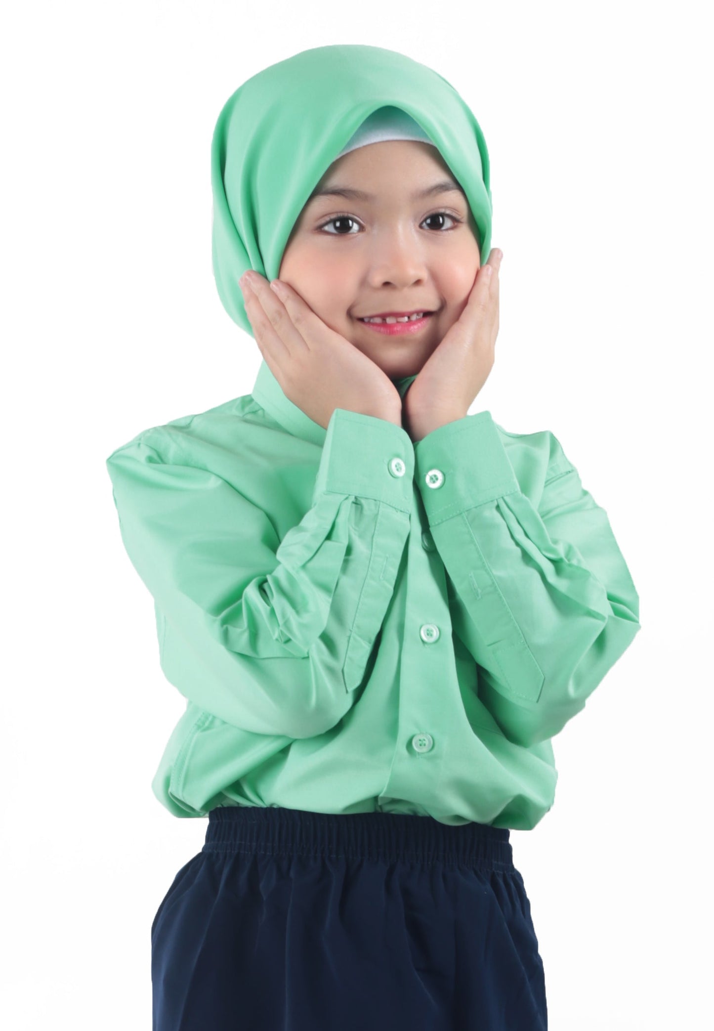 Baju Kemeja Pengawas Sekolah Rendah Lengan Panjang Kain Licin (Koshibo) , 5 Pilihan Warna (BAJU SAHAJA)