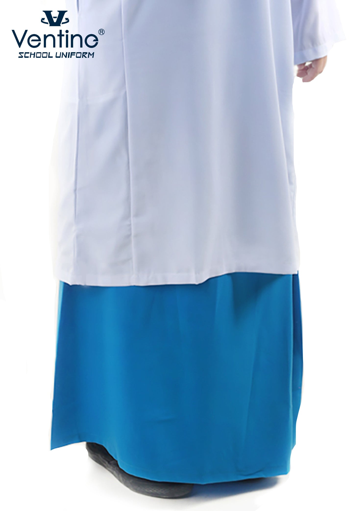 Kain Baju Kurung Biru Muda Sekolah Menengah Kain Licin/Keras (KAIN SAHAJA)