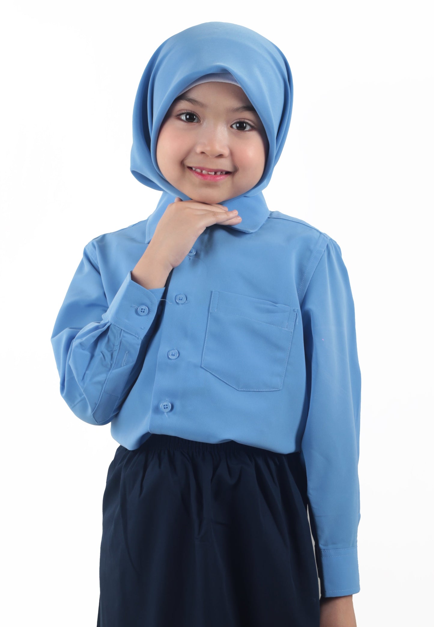 Baju Kemeja Pengawas Sekolah Rendah Lengan Panjang Kain Keras (Cotton), 5 Pilihan Warna (BAJU SAHAJA)